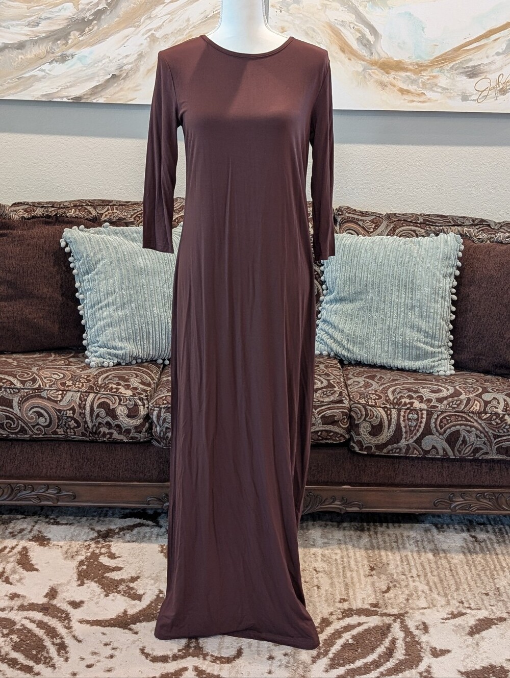 Brown Maxi Layering Dress